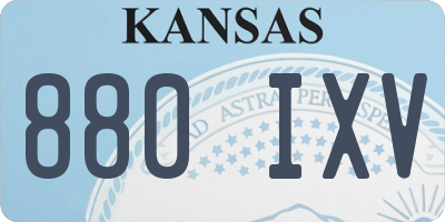 KS license plate 880IXV