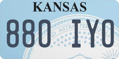 KS license plate 880IYO