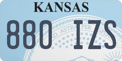 KS license plate 880IZS