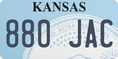 KS license plate 880JAC