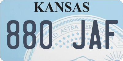 KS license plate 880JAF