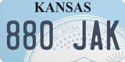 KS license plate 880JAK