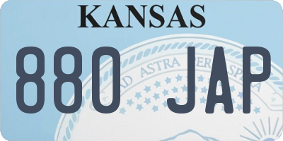 KS license plate 880JAP