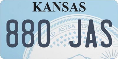 KS license plate 880JAS