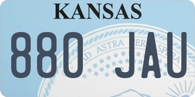 KS license plate 880JAU