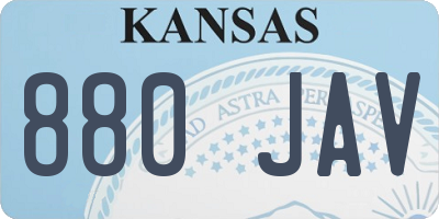 KS license plate 880JAV