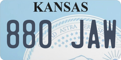 KS license plate 880JAW