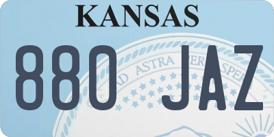 KS license plate 880JAZ