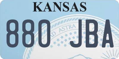 KS license plate 880JBA