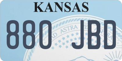 KS license plate 880JBD