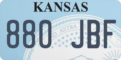 KS license plate 880JBF