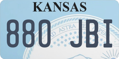 KS license plate 880JBI