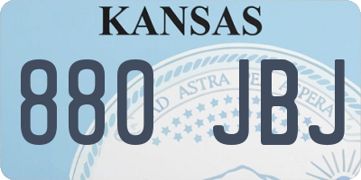 KS license plate 880JBJ