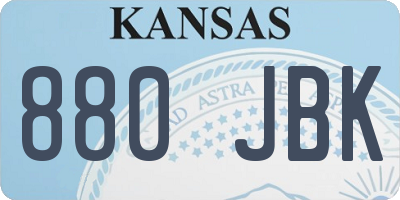 KS license plate 880JBK