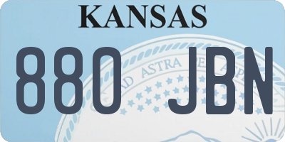 KS license plate 880JBN