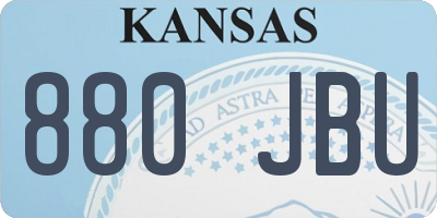KS license plate 880JBU