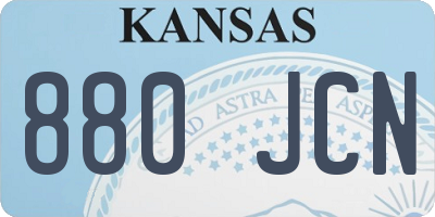 KS license plate 880JCN