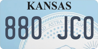 KS license plate 880JCO