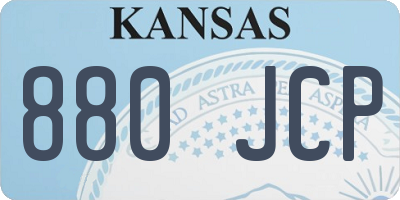 KS license plate 880JCP