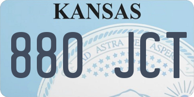 KS license plate 880JCT