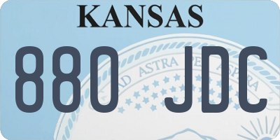 KS license plate 880JDC
