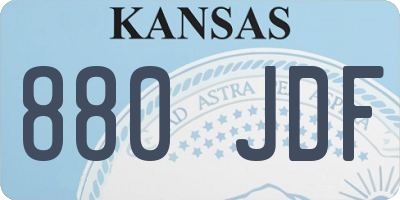 KS license plate 880JDF