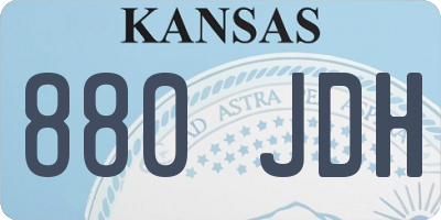 KS license plate 880JDH
