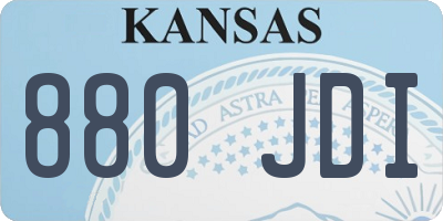 KS license plate 880JDI
