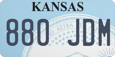 KS license plate 880JDM