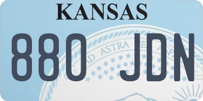 KS license plate 880JDN