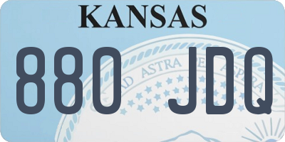 KS license plate 880JDQ
