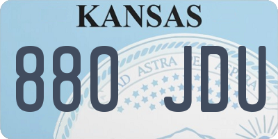 KS license plate 880JDU