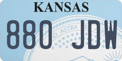 KS license plate 880JDW