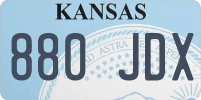KS license plate 880JDX