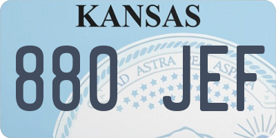 KS license plate 880JEF