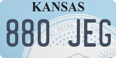 KS license plate 880JEG