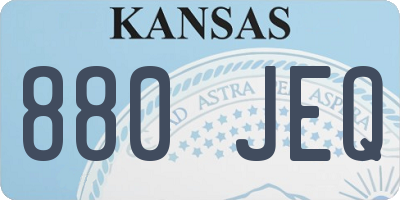 KS license plate 880JEQ
