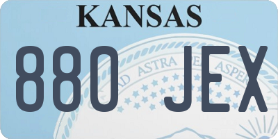 KS license plate 880JEX