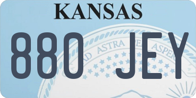 KS license plate 880JEY