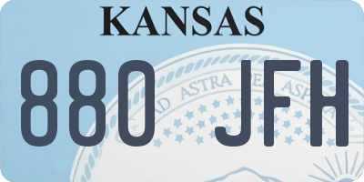 KS license plate 880JFH