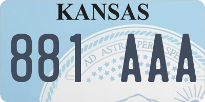 KS license plate 881AAA