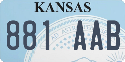 KS license plate 881AAB