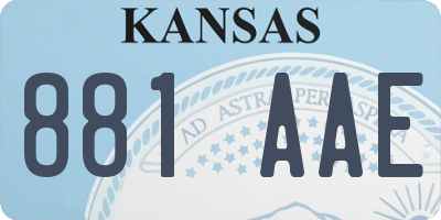 KS license plate 881AAE