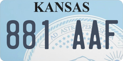 KS license plate 881AAF