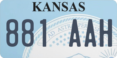 KS license plate 881AAH