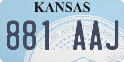 KS license plate 881AAJ