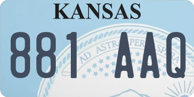 KS license plate 881AAQ