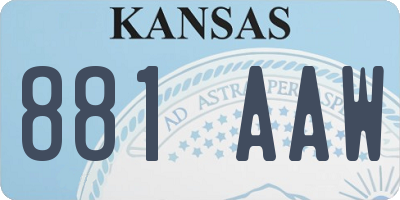 KS license plate 881AAW