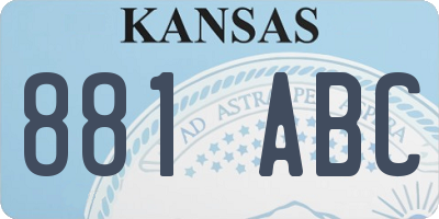 KS license plate 881ABC
