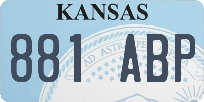 KS license plate 881ABP